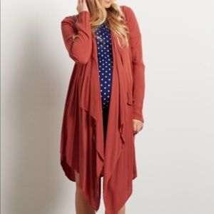 Pinkblush faded coral flowy cardigan